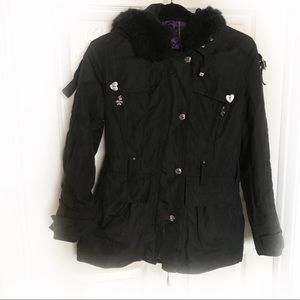 Betsey Johnson  black women’s jacket‎ 2 shell Sz S